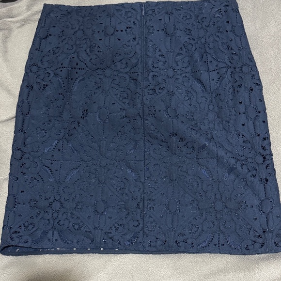 Banana Republic Navy Blue Lace Mini Skirt Women Size 6 Lined Back Zip - Picture 7 of 10